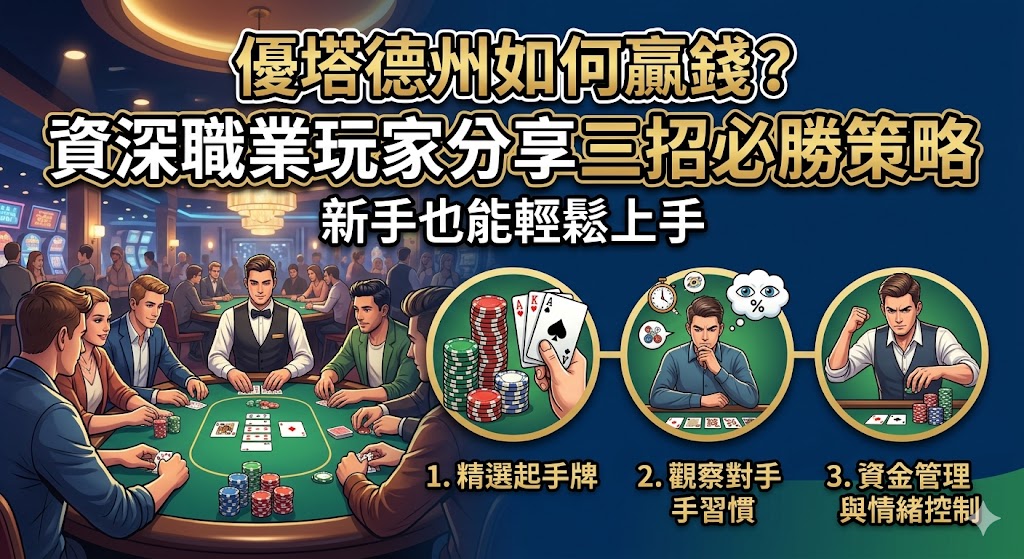 優塔德州如何贏錢？資深職業玩家分享三招必勝策略，新手也能輕鬆上手