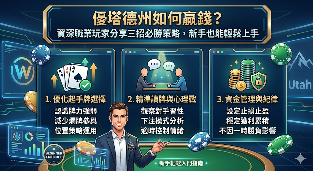 優塔德州如何贏錢？資深職業玩家分享三招必勝策略，新手也能輕鬆上手